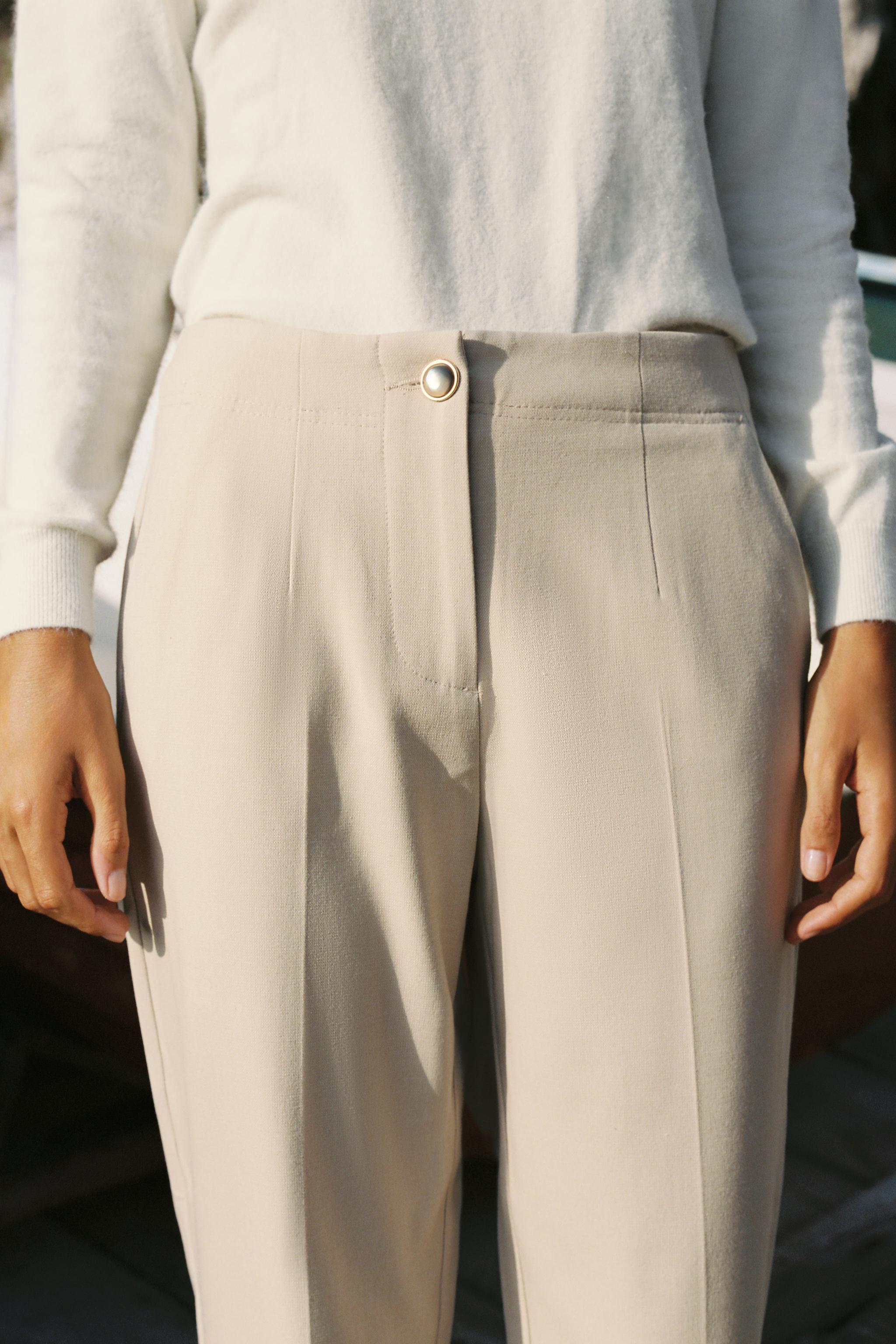 HIGH-WAISTED ANKLE-LENGTH PANTS